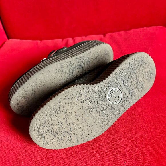 T.U.K. Black and Leopard Monk Buckle Round Toe Creeper - Picture 3 of 3